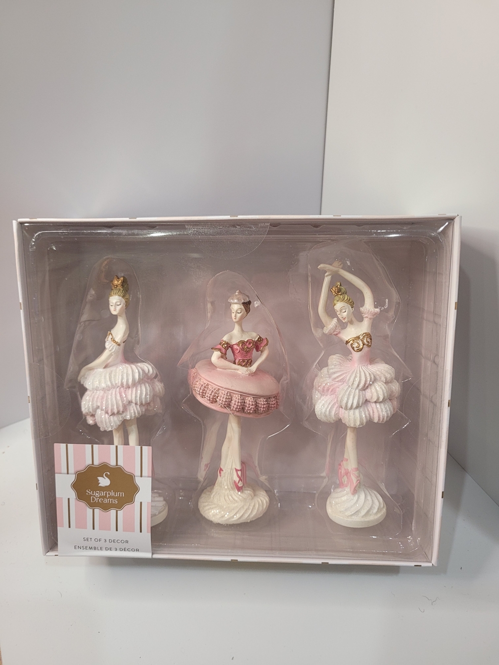 Sugarplum Dreams Pink Ballerina Figurine Set - Set of 3